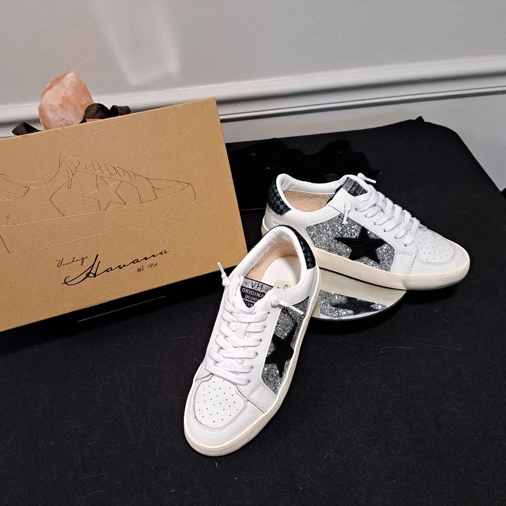 Vintage Havana White and Silver Sneakers Like New - Picture 7 of 17